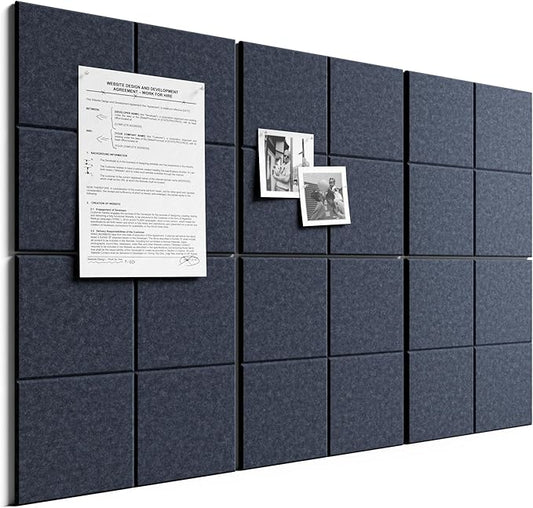 Bumusty Large Felt Bulletin Board, 30 Push Pins, 40 Adhesive Tabs