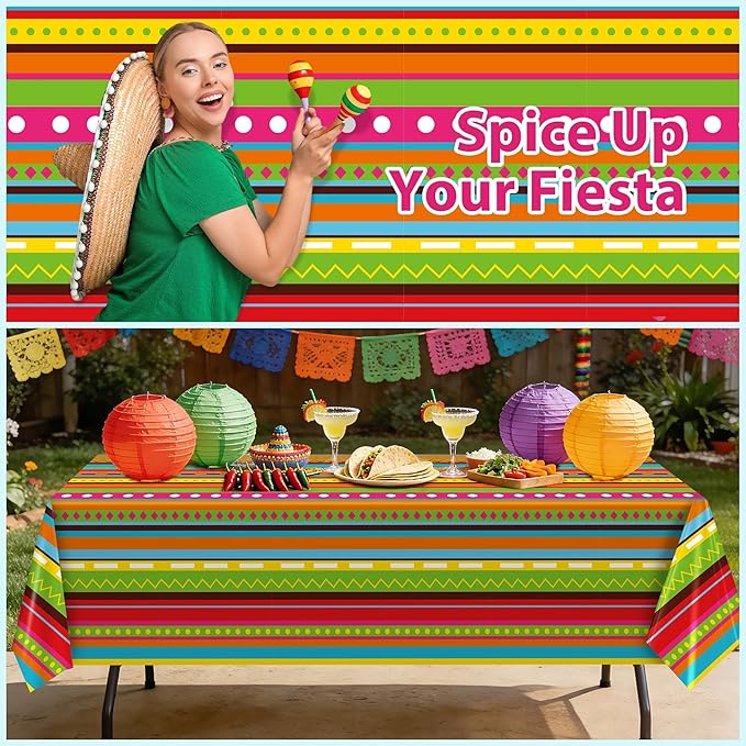 Kochorie 100 Ft x 54 Inch Mexican Fiesta Party Tablecloth Roll