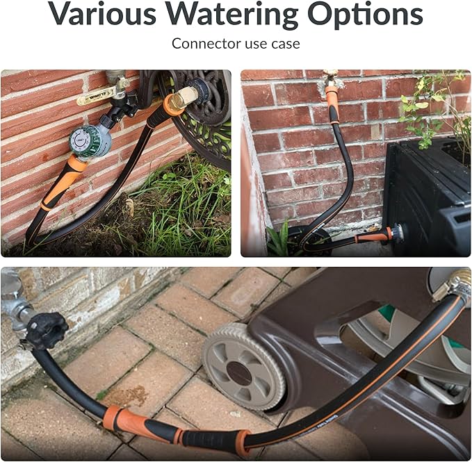 Giraffe Tools Garden Hose 5/8", Water Hose Heavy Duty, Flexible, Lightweight Hybrid Hose with Swivel Handle, 3ft Female to Female Fittings, Burst 600 PSI, Short Leader Hose