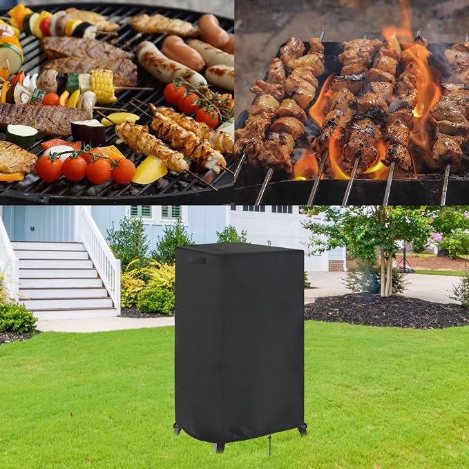 Smoker Cover for Royal-Gourme-t SE2805 28-Inch Analog Electric Smoker, Waterproof Outdoor BBQ Electric Smoker Cover - 21" L x 20" W x 33" H