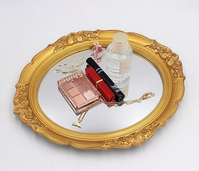 YCHMIR 14.8 x 13.1 inch Oval Wall Mirror Vintage Style Wall Mounted