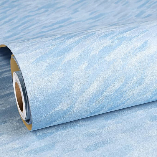 ReWallpaper Blue Peel and Stick Wallpaper Removable Soundproof Velvet Textured