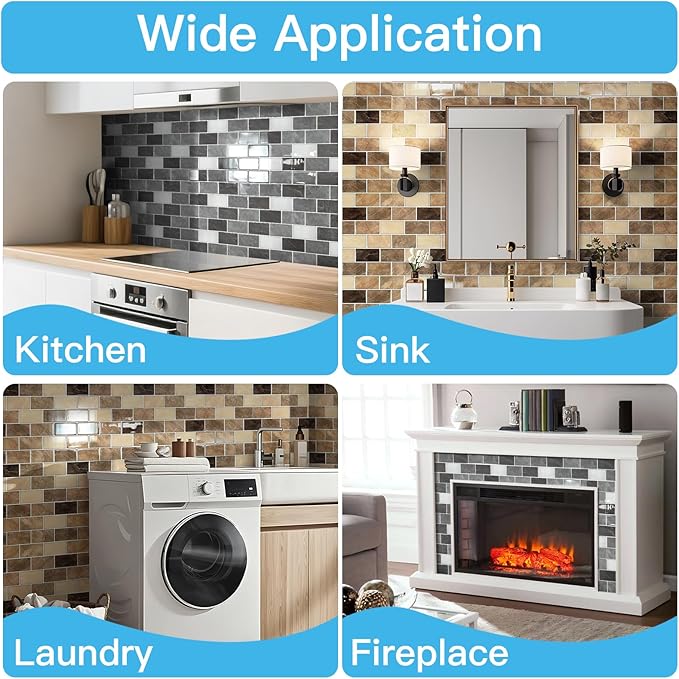 Art3d Peel and Stick Granite Wall Tiles – 12"x12" Thicker Design Backsplash
