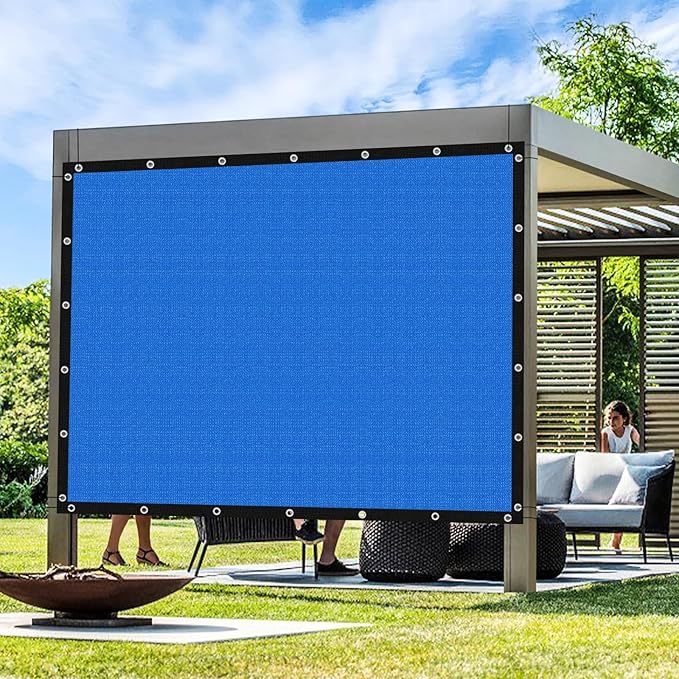 Artpuch Outdoor Pergola Shade Cover 10' X 10' Sun Shade Cloth with Grommets, 90% UV Protection Canopy Patio Privacy Screen (Customized Available) GN107, Blue