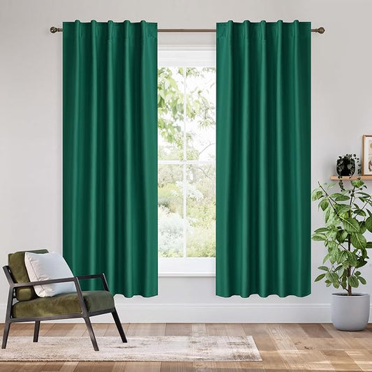 RYB HOME Bedroom Blackout Curtains 72 inches Long, 100% Blackout Thermal