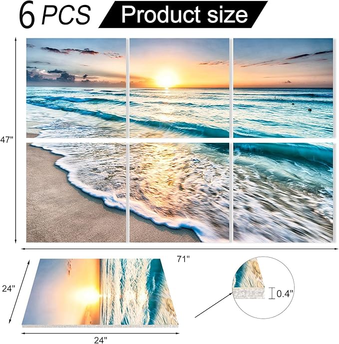 YPY Acoustic Panels: Beach Wall Art Sound Proofing Panels