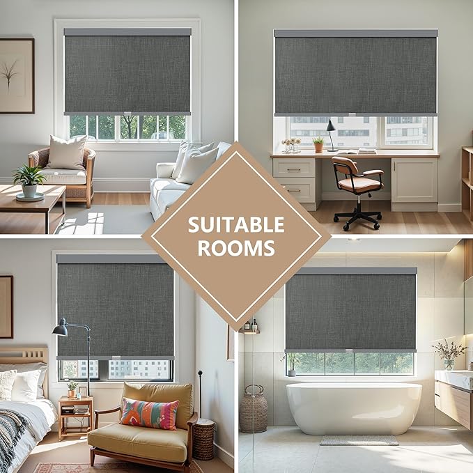 AOSKY Linen Roller Blinds Shades