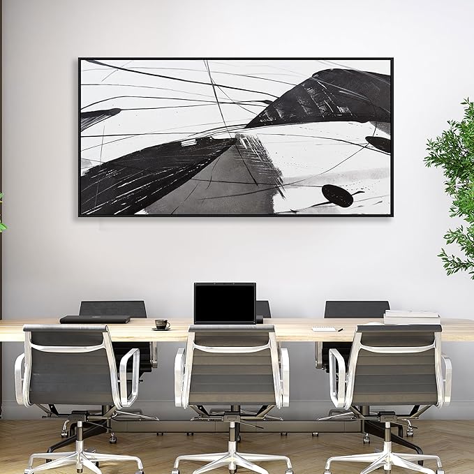 Abstract Canvas Art Home Wall Decor Black and White Abstract Wall Art Framed