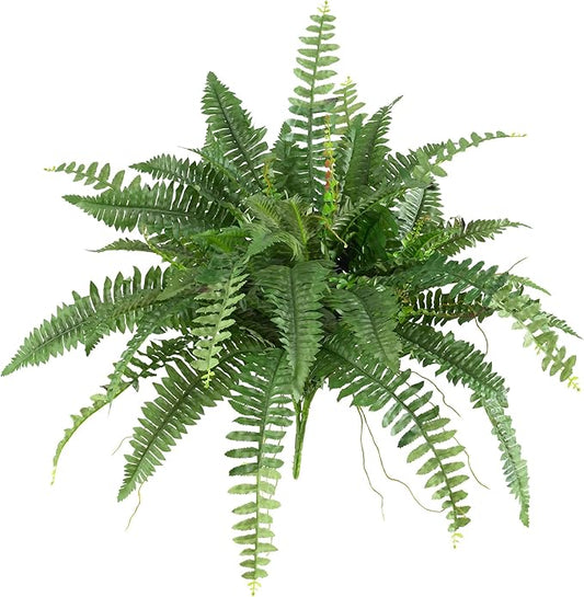 Nearly Natural 40-in Artificial Boston Fern, Large Hanging Fake Plant Wall Decor