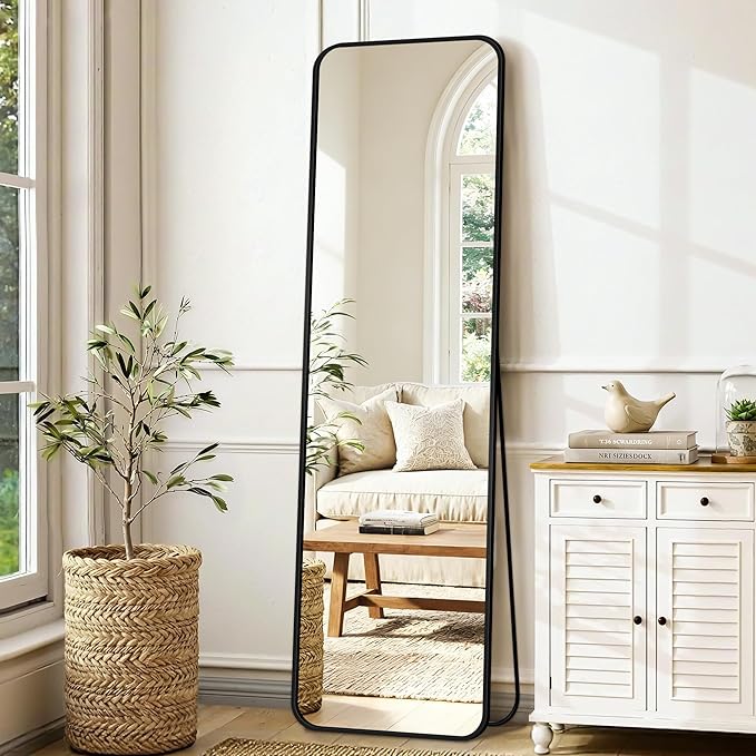Delma Full Length Mirror, Wall Mounted, Freestanding or Leaning, Rounded