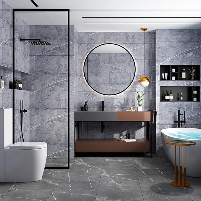 Haimin Wall Panels Peel and Stick 20 Pieces 23.6x11.8in Backsplash Marble Look