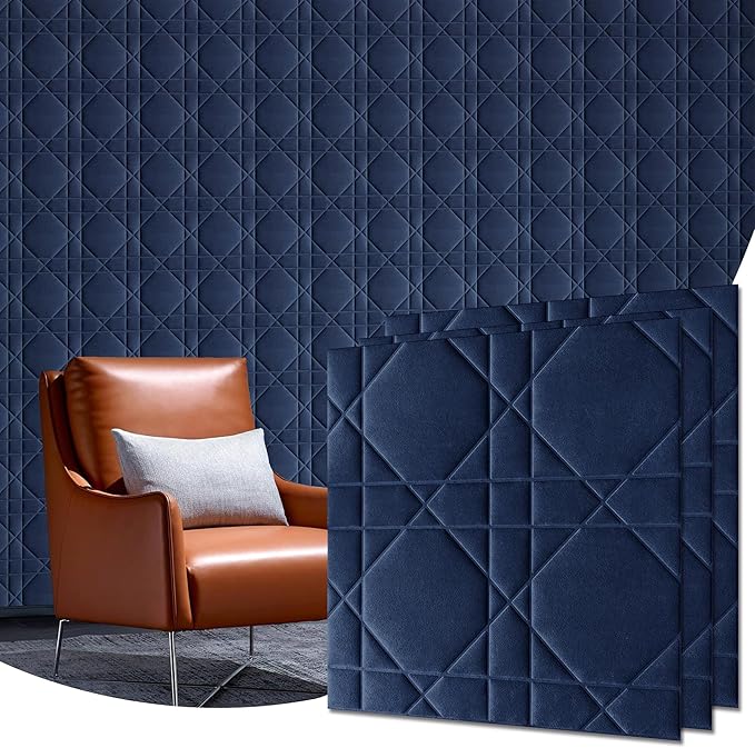 Velvet 3D wall Panels for Interior wall Decor Peel and Stick, Soundproof