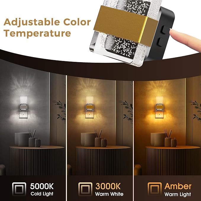 L LOHAS LED Night Light, 2 Pack 3CCT Night Lights Plug Into Wall,