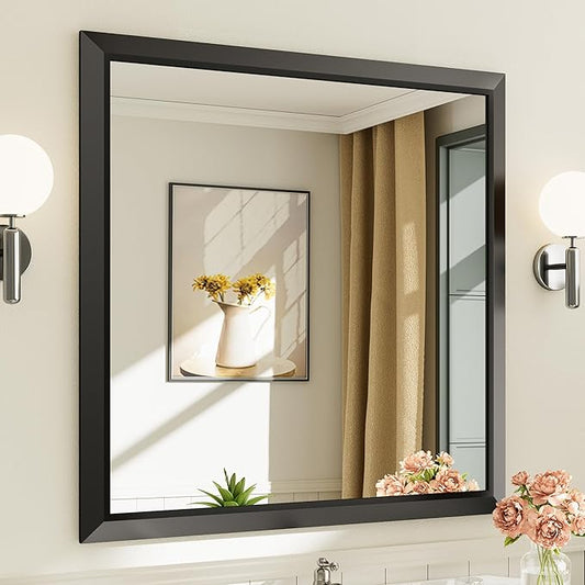 Briivue 36x36 Inch Black Bathroom Mirror