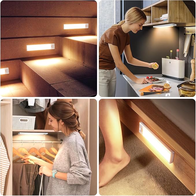 6 Pack Under Cabinet Lights Wireless, 68 LED Motion Sensor Light Indoor
