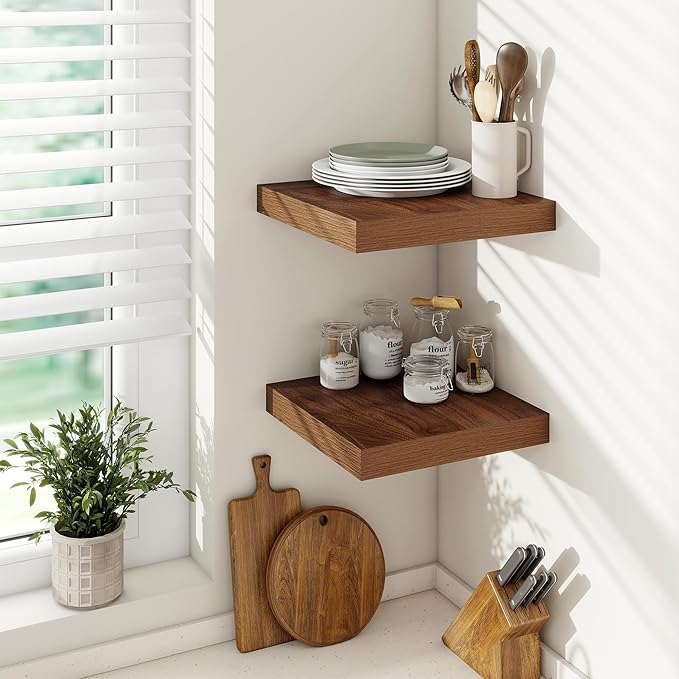 Vivelove Wide Floating Shelves for Wall 12 Inch Deep, 2 Inch Thick Shelf for