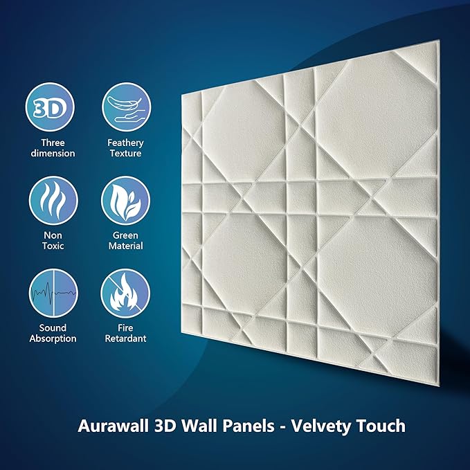 Velvet 3D wall Panels for Interior wall Decor Peel and Stick, Soundproof