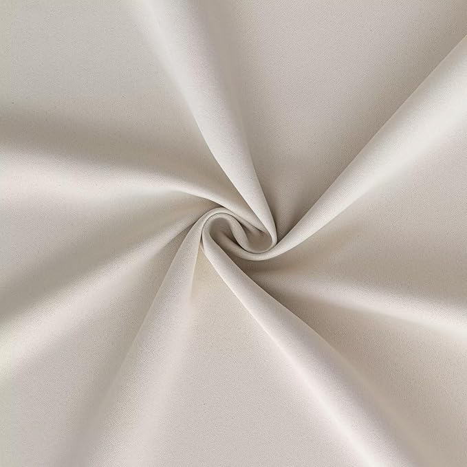 IGEMAEVE Cream Curtains 84 Inch Length 2 Panels Set, Light Filtering Curtains