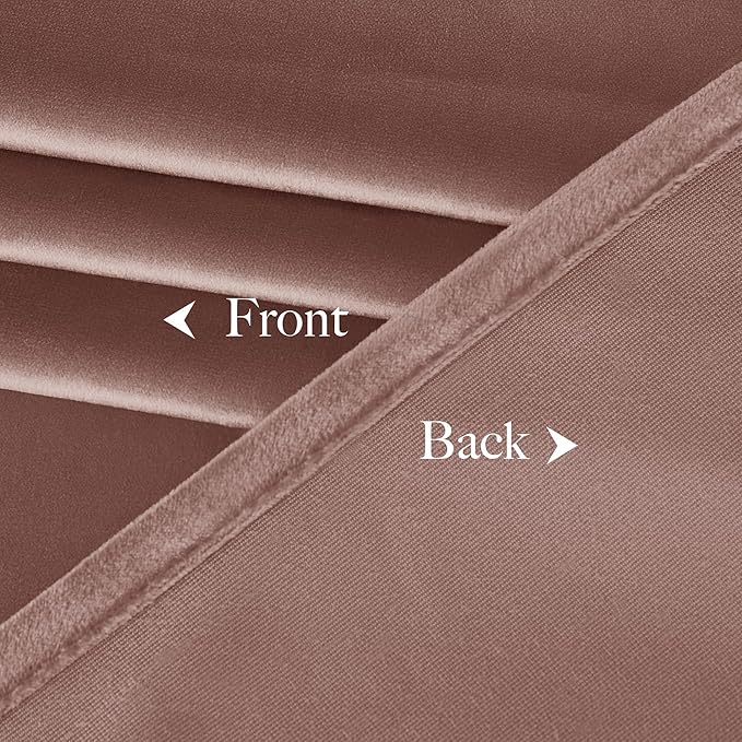 NICETOWN Dusty Pink Velvet Curtains 108 inch Long 52 inch Wide, Luxury and Soft