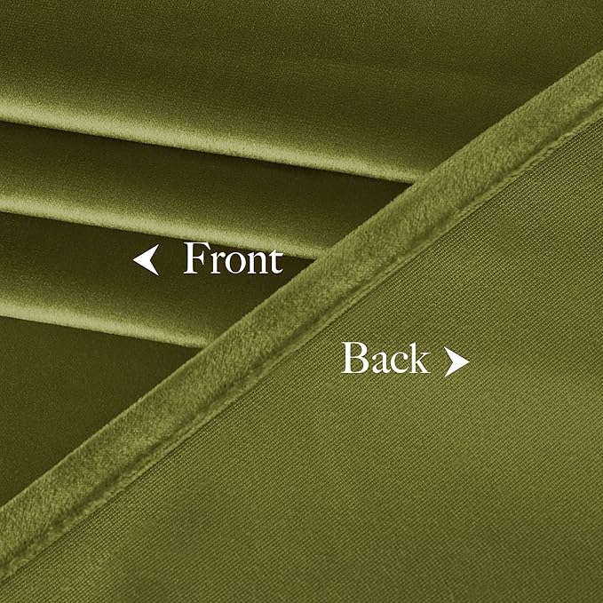 NICETOWN Moss Green Velvet Drapes 120 inch Long