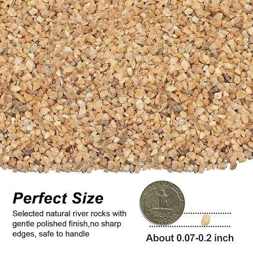 Succulent and Cactus Gravel Pebbles,Landscaping Pebbles,River Rocks,Garden Landscaping Stones,Gravel Filler for Home Decoration Flower Bed Fish Tank Plants Vases Succulents (Beige, 10 Pounds)