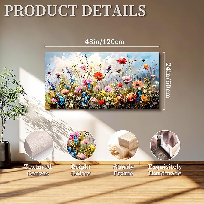SERIMINO Large Wall Art for Living Room Canvas Prints, Nature Floral Botanical