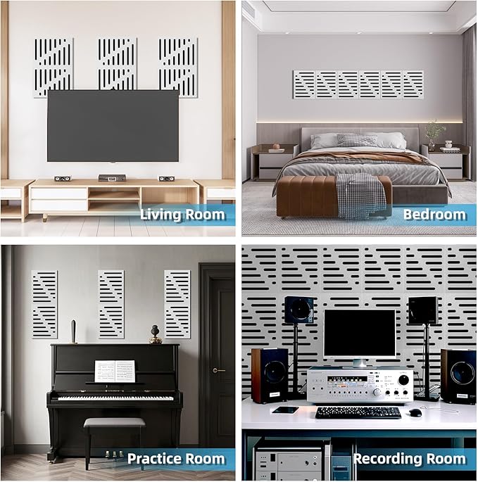 Art3d 6-Pack Self-Adhesive Soundproof Acoustic Panels