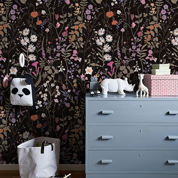 JiffDiff Floral Wallpaper Peel and Stick- 1181" x 17.3" Farm Wildwood Self