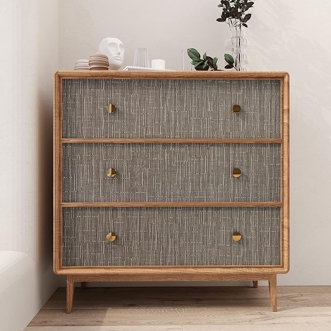 VEELIKE Truffle Brown Grasscloth Wallpaper Peel and Stick Grass Cloth Vinyl
