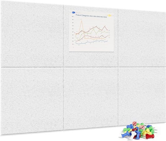 Neatsure Large Cork Board for Wall, 6 Panels Felt Tiles Tack Push Pin Board for