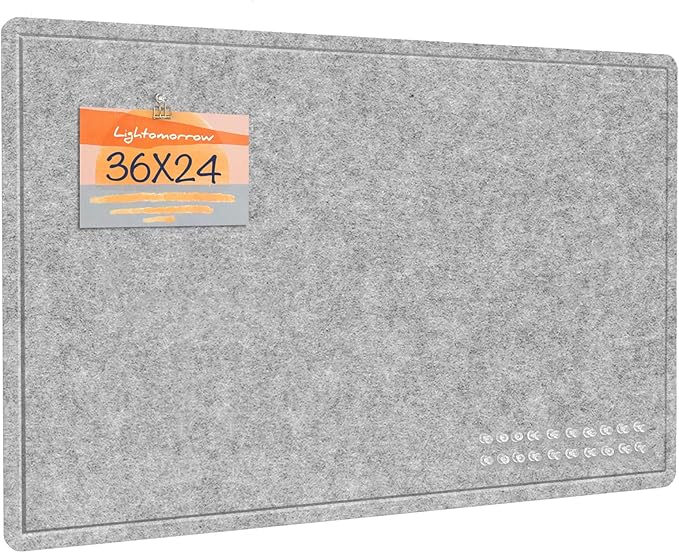 Lightomorrow Bulletin Board, 36 x 24 inches Felt Board