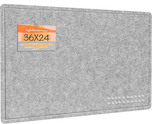 Lightomorrow Bulletin Board, 36 x 24 inches Felt Board
