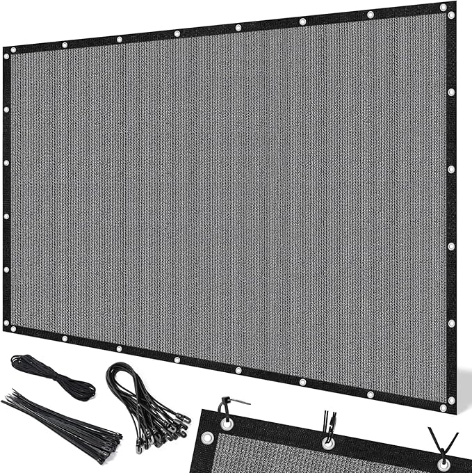 Artpuch 90% Sun Shade Cloth, 5 x 12 FT Pergola Shade Cover Canopy with Grommets, Sun Screen Fabric Tarp for Patio, Outdoor, Garden, Backyard, Light Grey