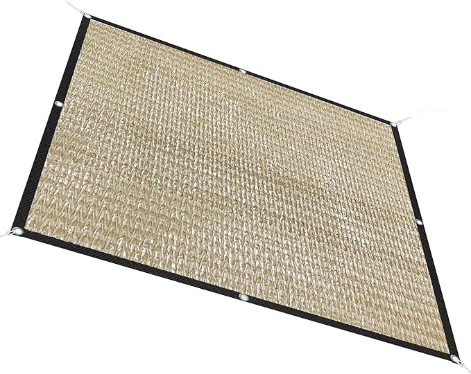 HDPE 50% Sun Block Plant Shade - Garden Shade Cloth Netting Mesh - Beige (3' x 4')