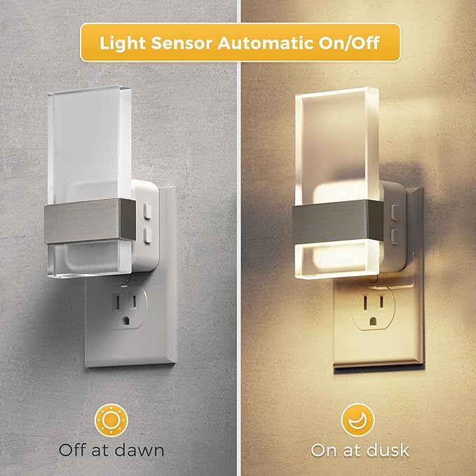 L LOHAS LED Night Light, 2 Pack Adjustable Color Temperature Night Lights Plug