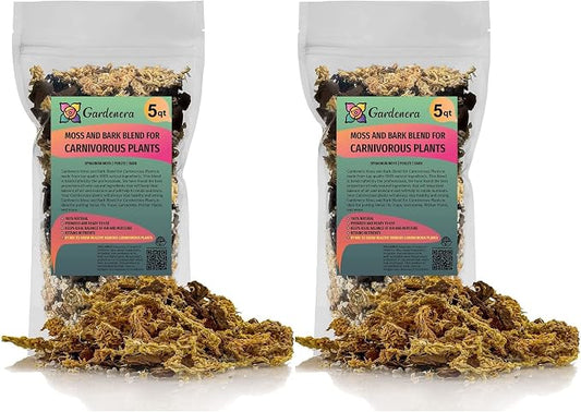 Premium Sphagnum Moss, Perlite and New Zealand Pine Bark Blend for Carnivorous Plants - 10 Quart - Perfect for Venus Fly Traps, Pitcher Plants, Sarracenia, Butterworts, and Sundews by GARDENERA