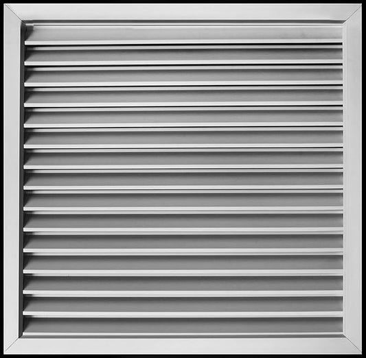16"w X 16"h Aluminum Privacy Door HVAC Air Grille - "V" Shaped Louvers Ensure 100% View Block - Supply or Return [Outer Dimensions: 17"w X 17"h]