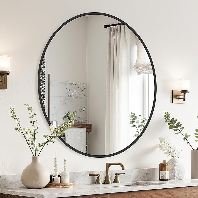 Black Round Mirror 22 Inch, Circle Wall Mirrors