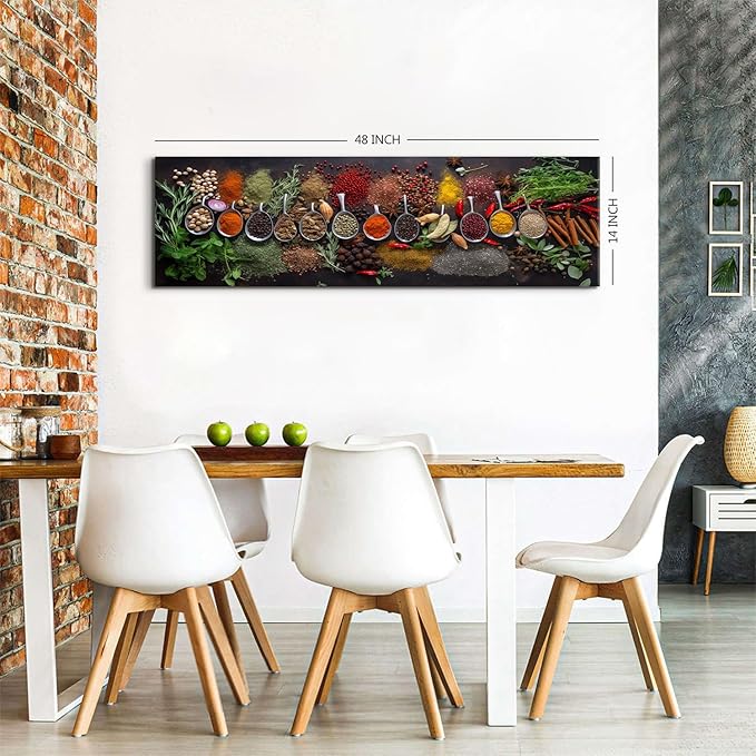 Large Colorful Kitchen Wall Art Spices Herb Food Picture