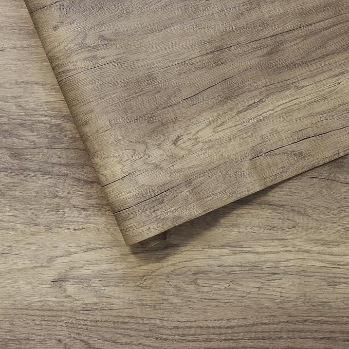 BOMENG Extra Wide Brown Wood Contact Paper Peel and Stick Wallpaper 24"x197"