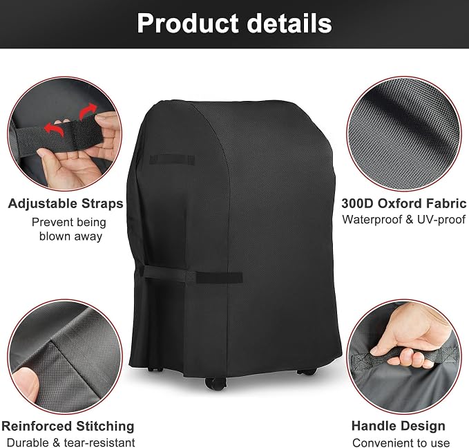 LBTING Grill Cover, 32-inch Heavy Duty 300D Oxford Waterproof Windproof UV Resistant BBQ Gas Grill Cover for Outdoor Barbecue Fit Most Brands Weber, Brinkmann, Char Broil, Holland