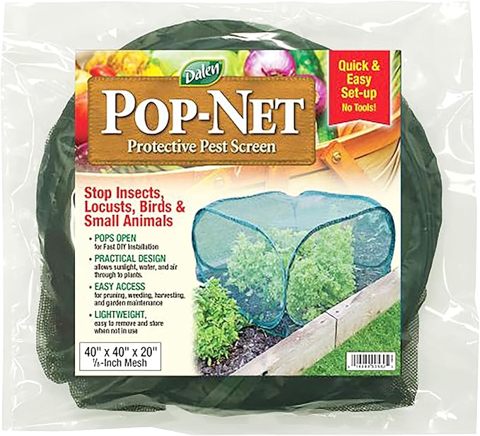 Gardeneer by Dalen Pop-Net Portable Protective Enclosure â Lightweight and Weatherproof â Easy DIY Installation â Safeguard Your Plants Against Garden Pests - 40" x 40" x 20"