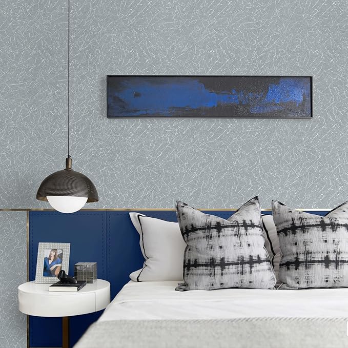 Cohoo Home Gray Peel and Stick Wallpaper Grey Silk Contact Paper