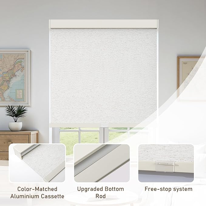 AOSKY Custom Linen Roller Blinds Shades