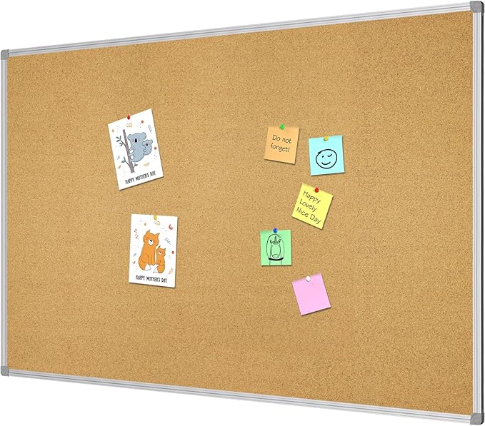 Lockways Large 60" x 36" Large Cork Board Bulletin Board, Framed CorkBoard