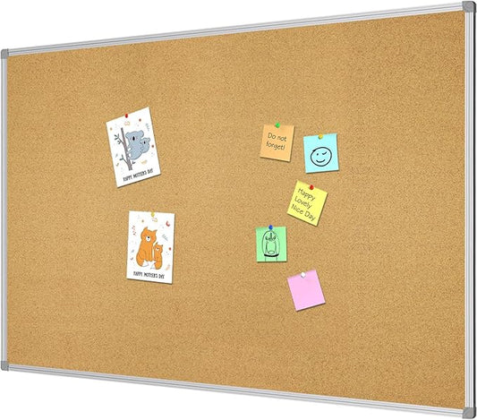 Lockways Large 60" x 36" Large Cork Board Bulletin Board, Framed CorkBoard
