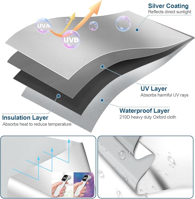 100% Blackout Curtains for Bedroom, Portable DIY Window Blinds, No Drill Window