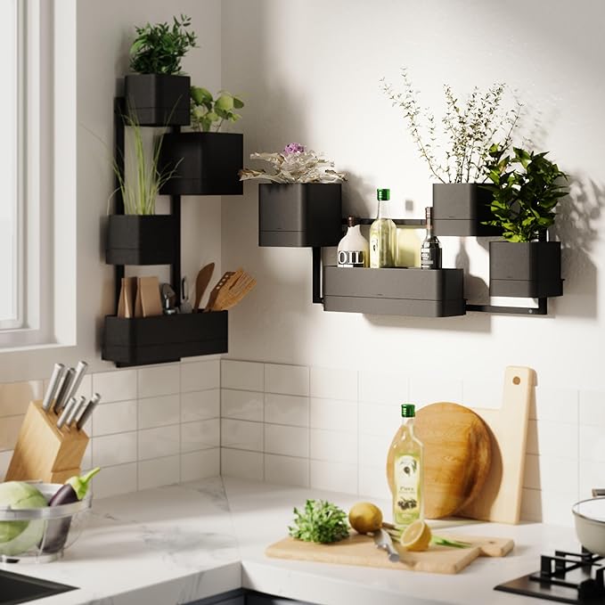 Umbra Cubiko Wall Planter with 4 Lightweight and Durable Pots
