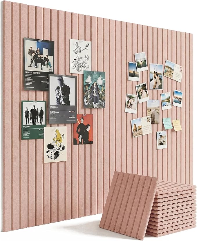 Aothia 12-Pack Felt Bulletin Board Tiles 48"x36", Modular Pin Board