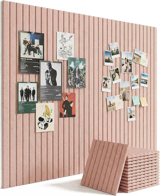 Aothia 12-Pack Felt Bulletin Board Tiles 48"x36", Modular Pin Board